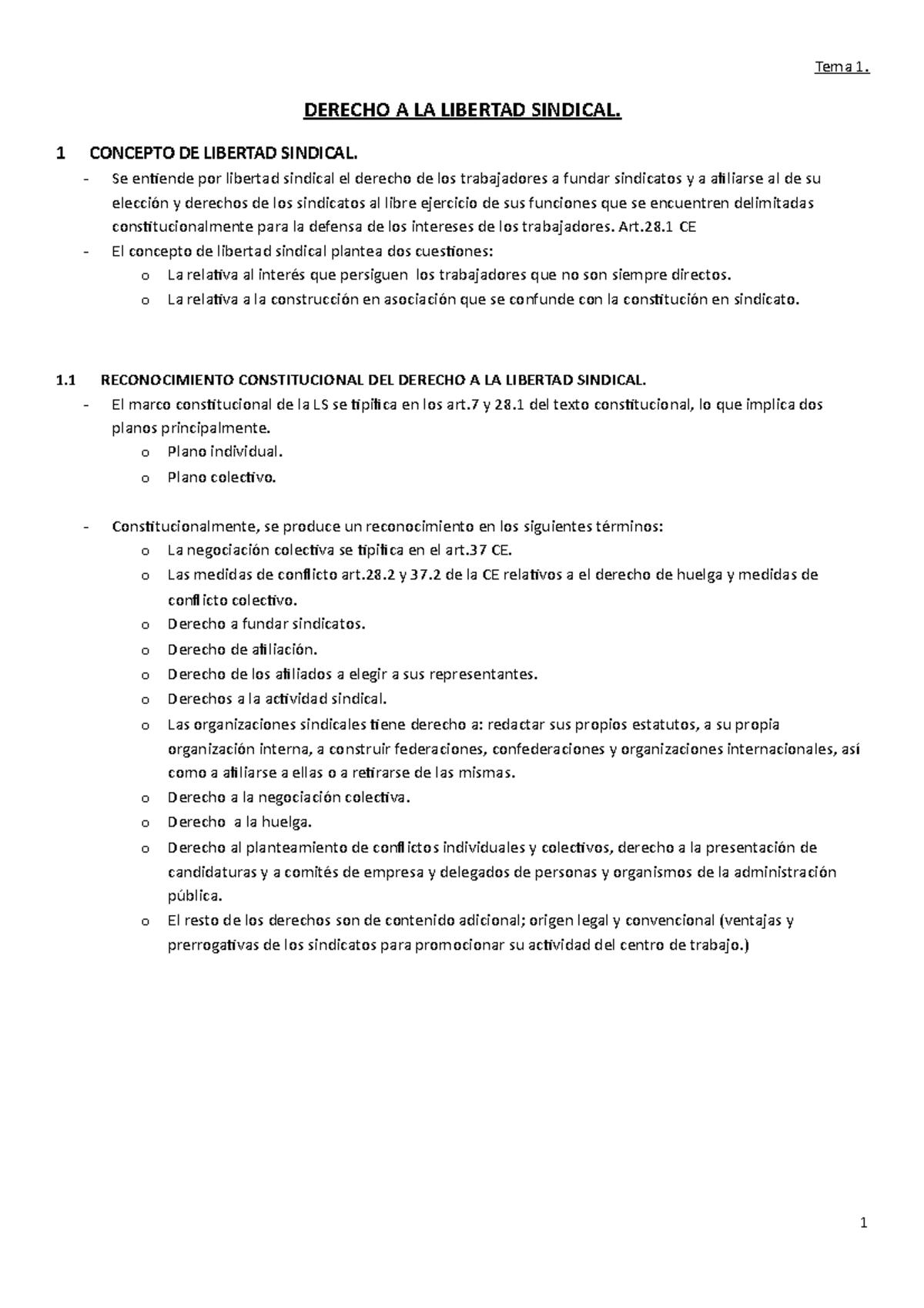 Introduccion Y Conceptos Tema Derecho A La Libertad Sindical Concepto De Libertad