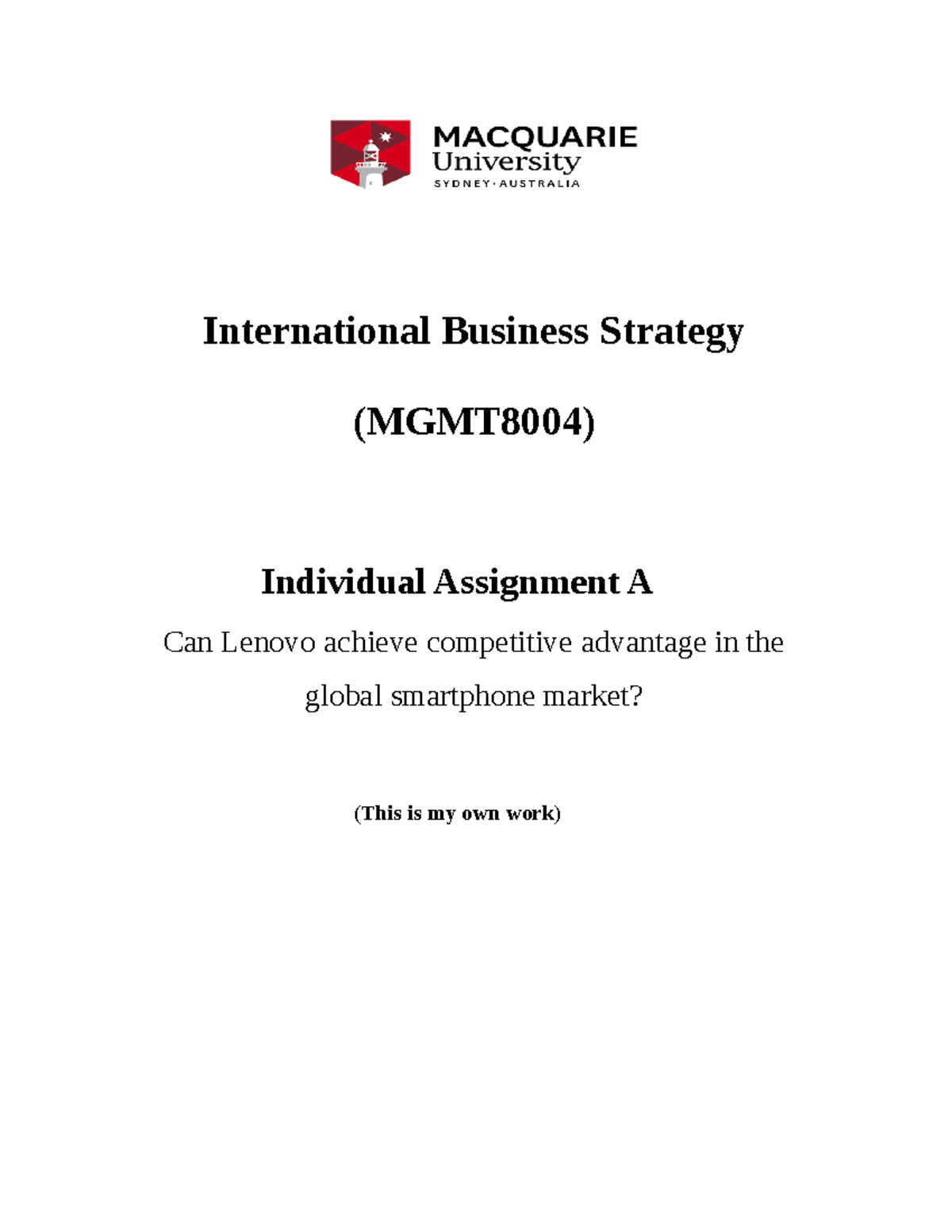 international business strategy case study