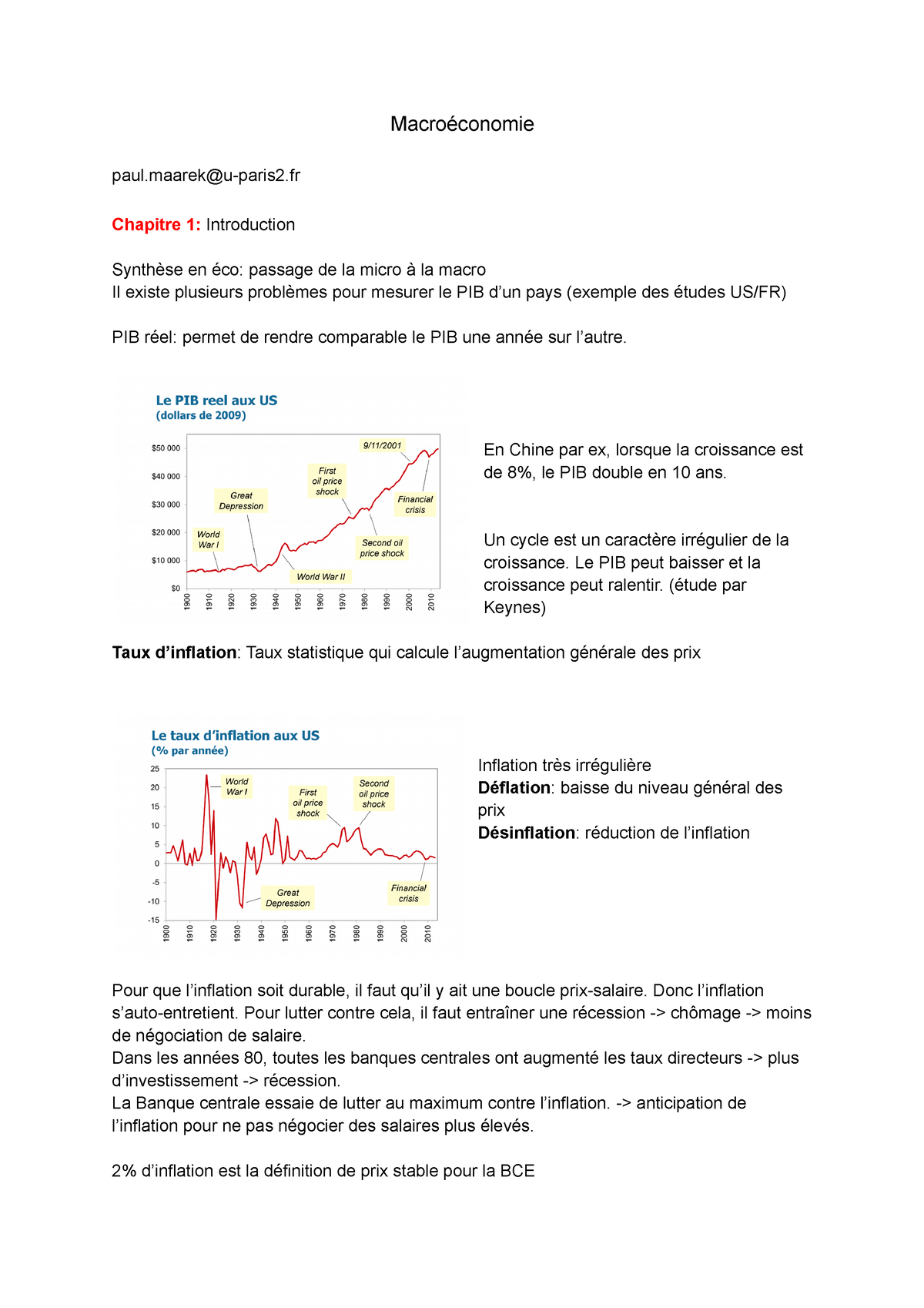 Macroéconomie - Macroéconomie Paul@u-paris2 Chapitre 1: Introduction ...