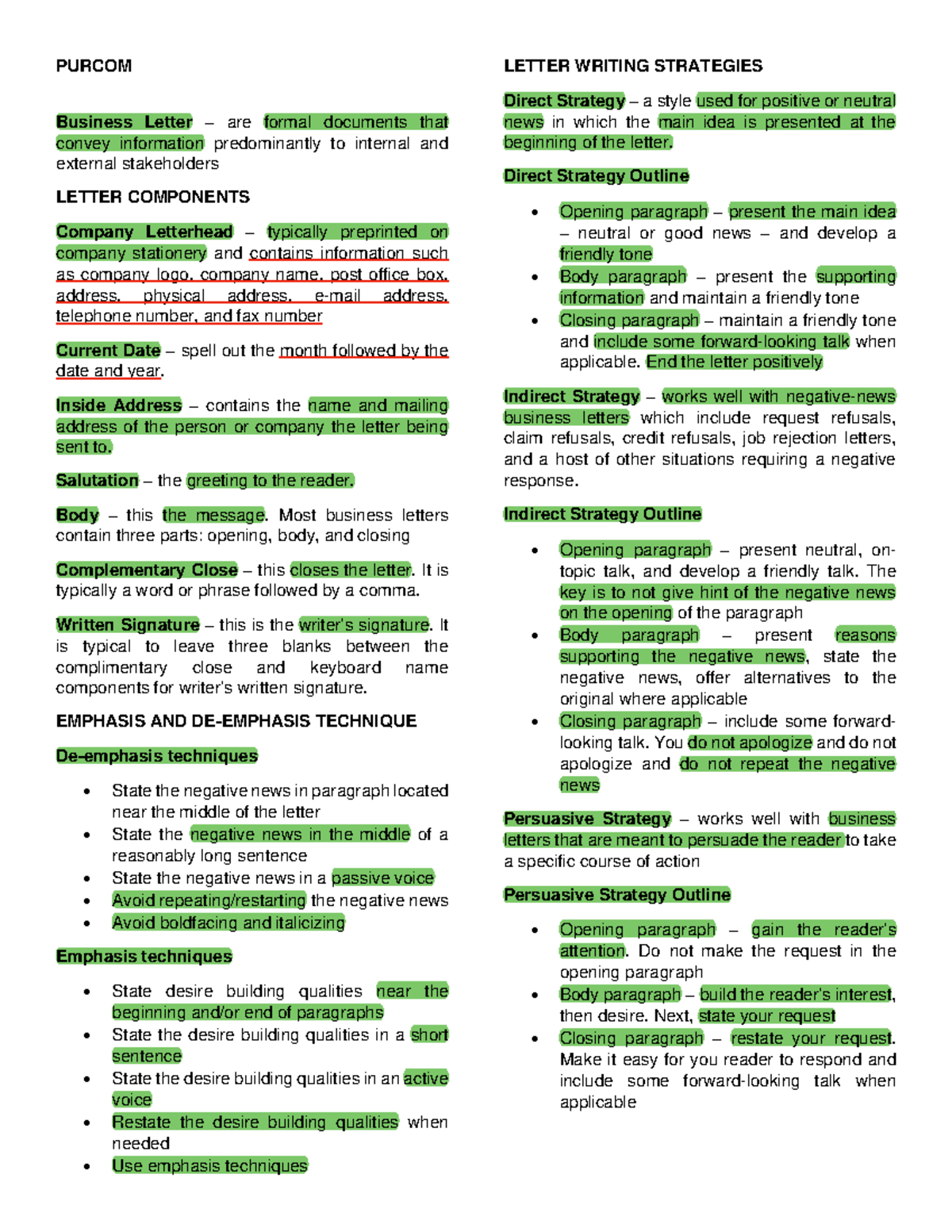 purcom reviewer - PURCOM Business Letter – are formal documents that ...