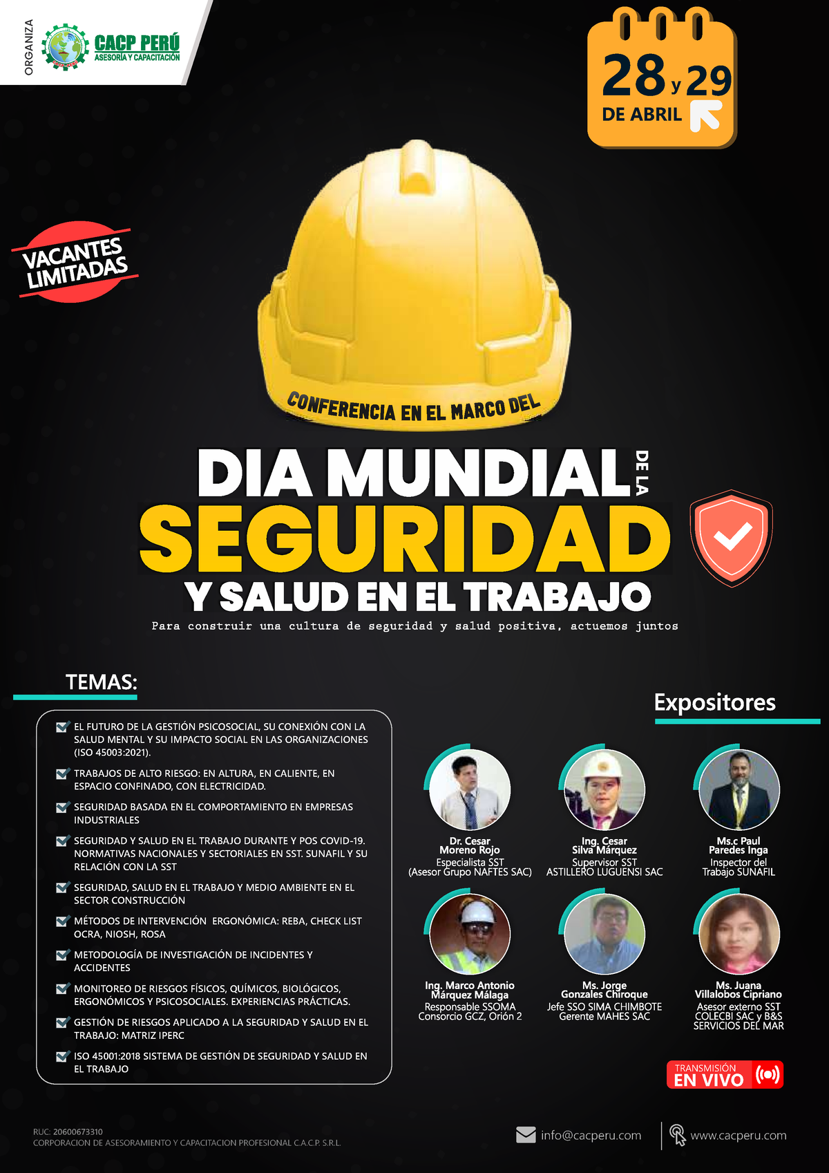 Dia Mundial De La Seguridad Y Salud En El Trabajo Ruc Corporacion De Studocu