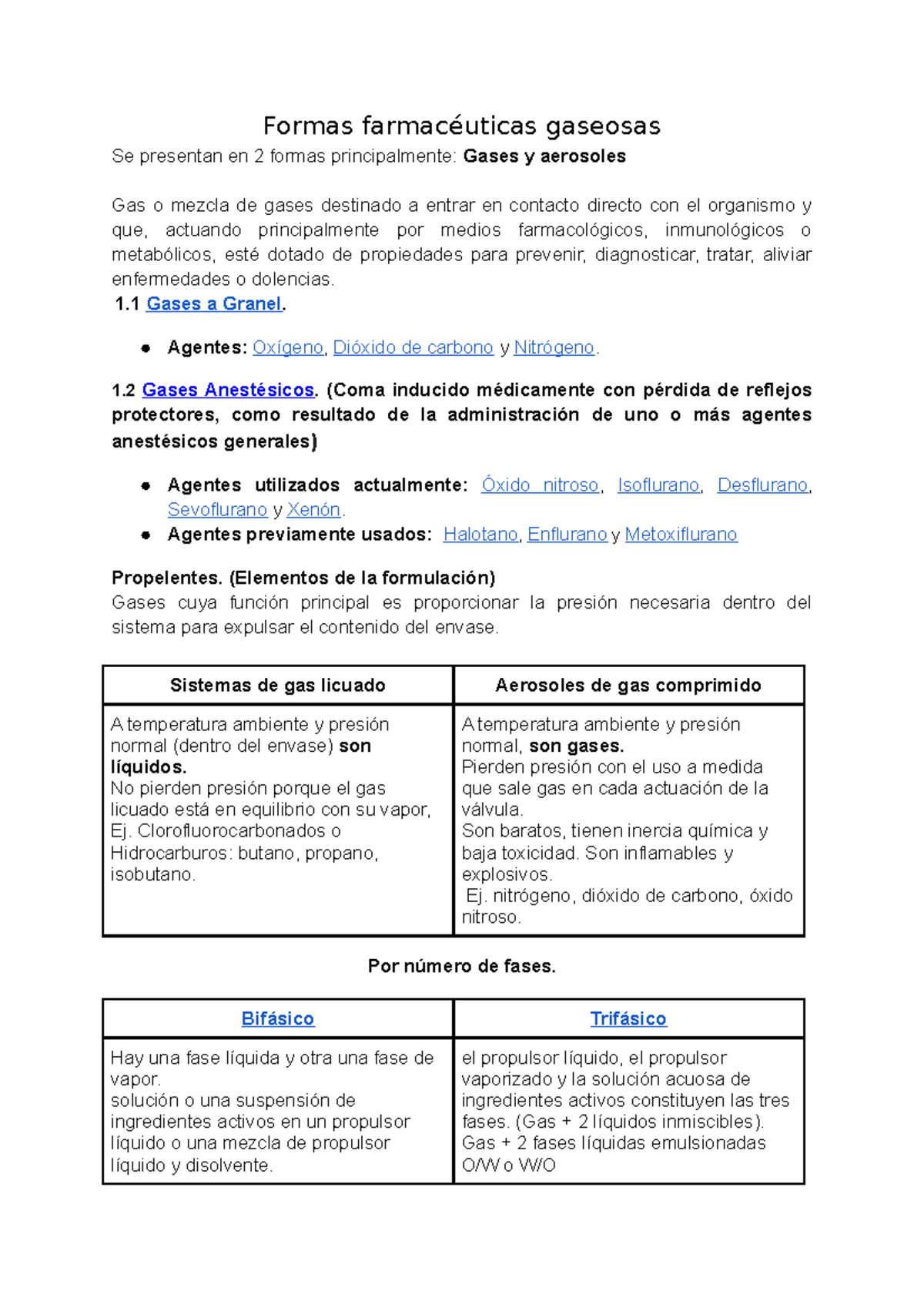 Formas Farmacéuticas Gaseosas - Formas farmacéuticas gaseosas Se presentan  en 2 formas - StuDocu