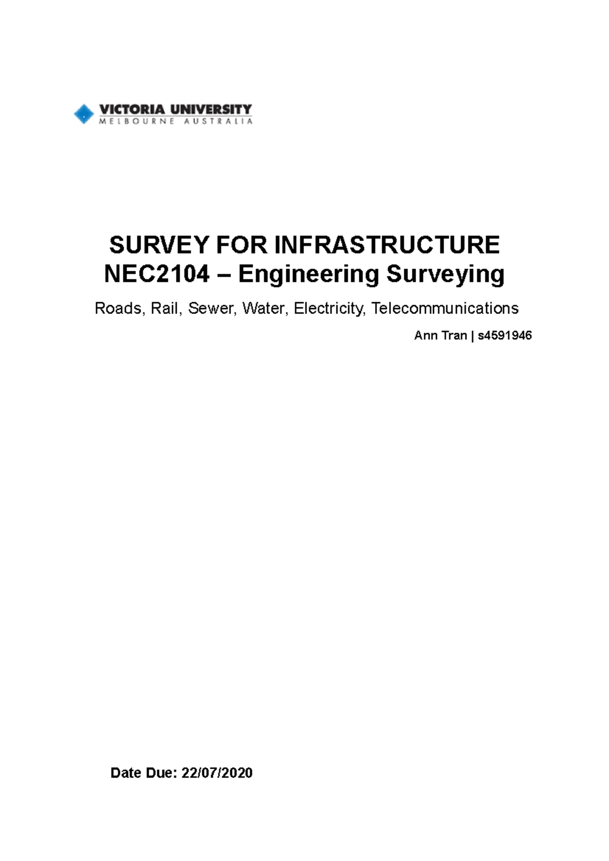 Engineering Surveying - SURVEY FOR INFRASTRUCTURE NEC2104 – Engineering ...