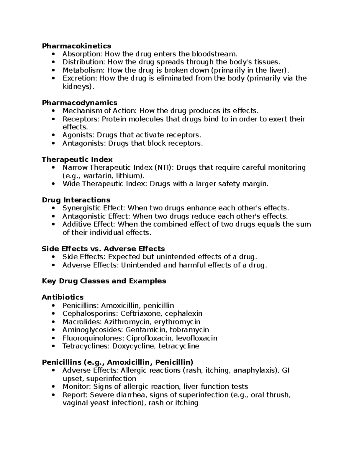 ATI Helpful Notes - Pharmacokinetics Absorption: How the drug enters ...