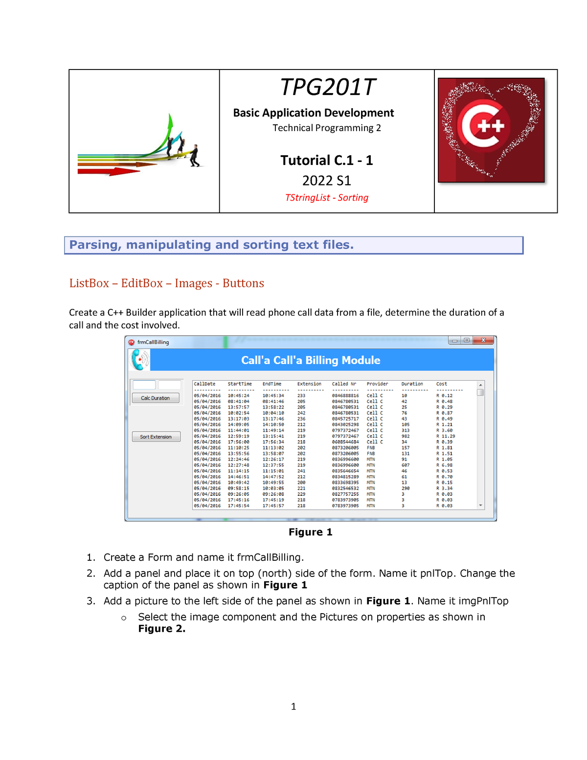 Tut C.1-1 Call A Billing - TPG201T Basic Application Development ...