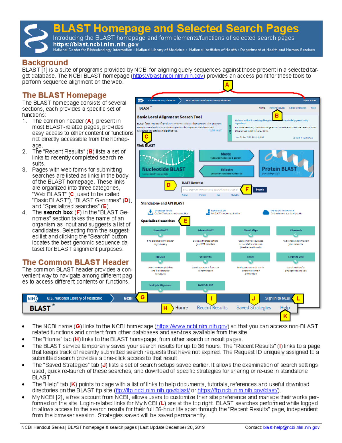 How To Blastguide - guide of using blast tool - NCBI Handout Series ...