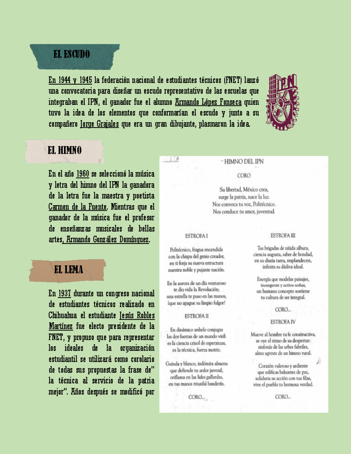 Simbolos DEL IPN - En 1944 y 1945 la federación nacional de estudiantes ...