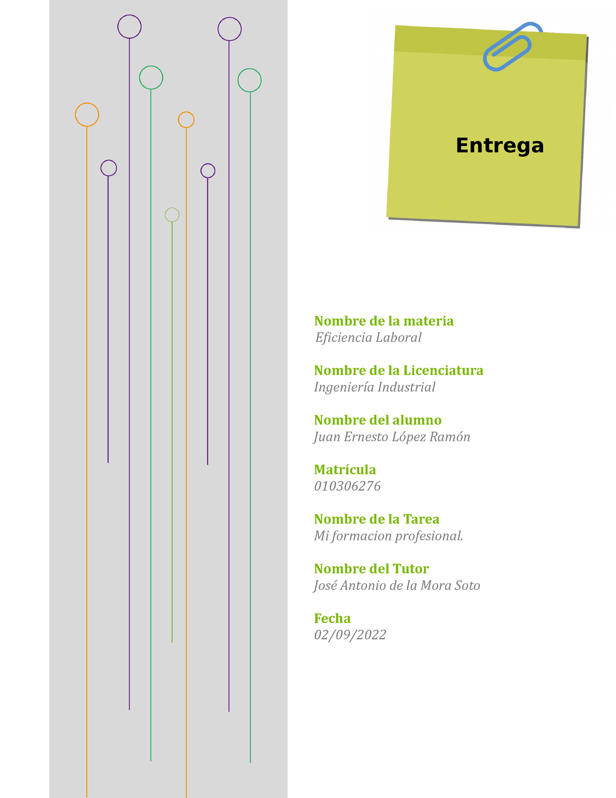 Eficiencia Laboral Semana 1 - Nombre De La Materia Eficiencia Laboral ...