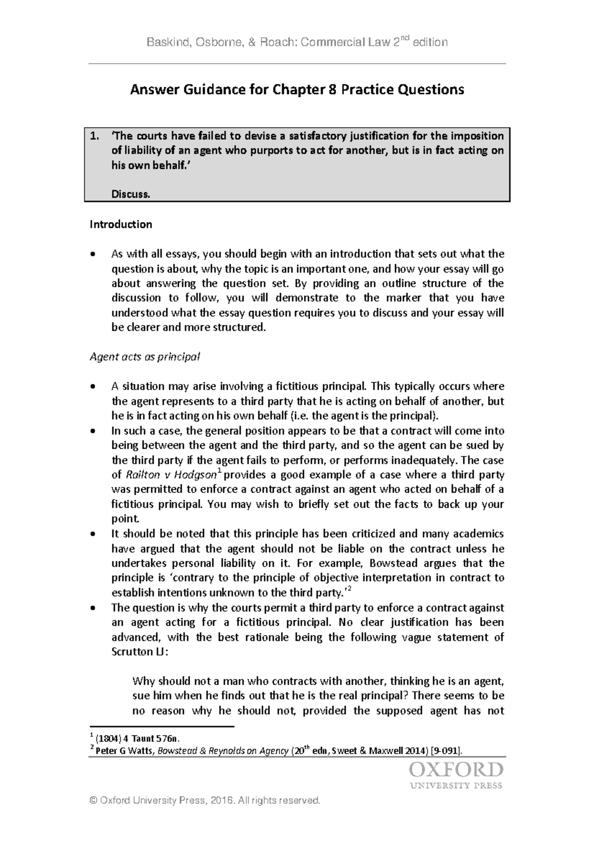 Baskindetal ansguidance ch08 - Answer Guidance for Chapter 8 Practice ...