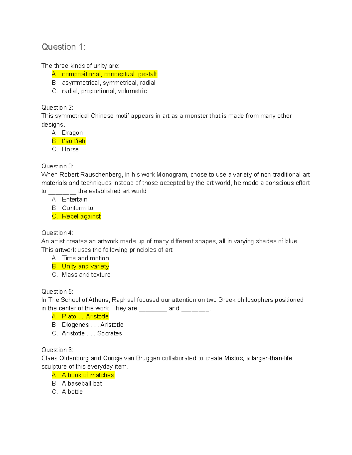 Module 2 Principles of Design The three kinds of unity are A