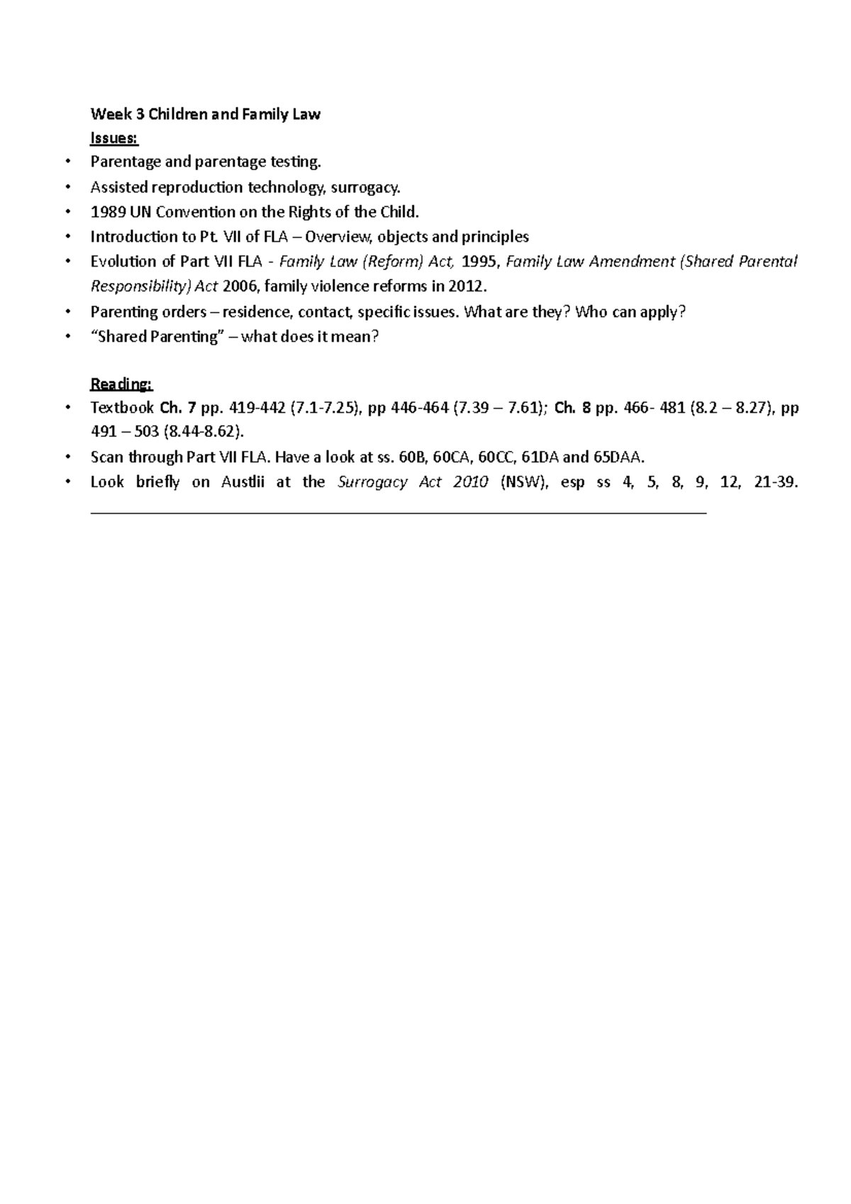 3. Seminar Questions - Week 3 Children and Family Law Issues: Parentage ...