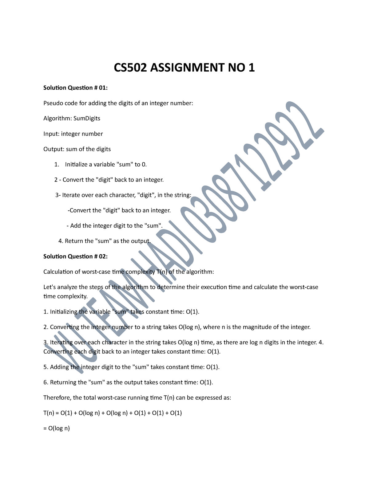 assignment code 50