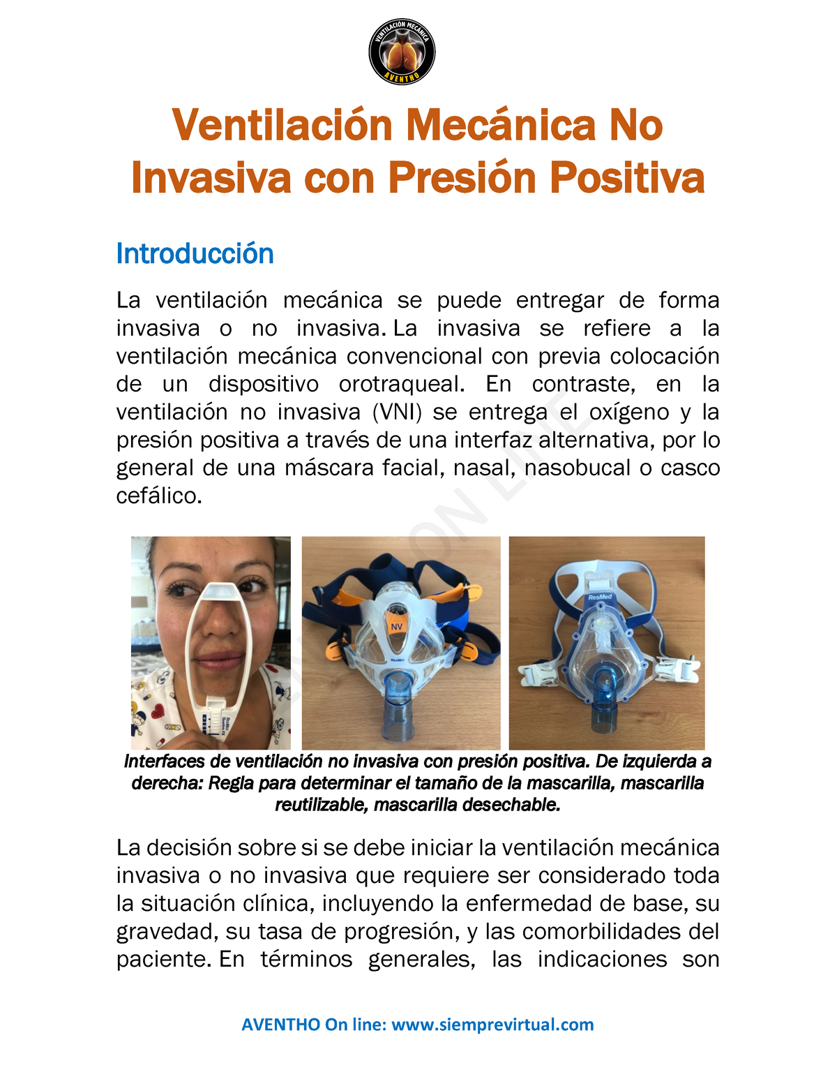 Ventilación Mecánica No Invasiva - Ventilación Mecánica No Invasiva Con ...