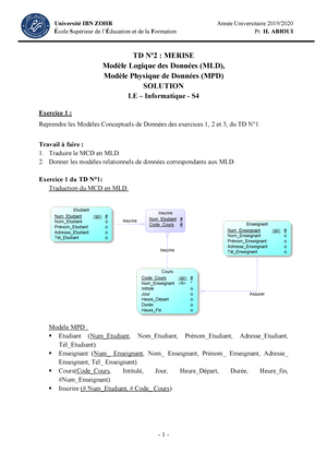 TD N°6 - Merise - TD N°3: MERISE Par AMAL ADERDOUR Diagramme Des Flux ...