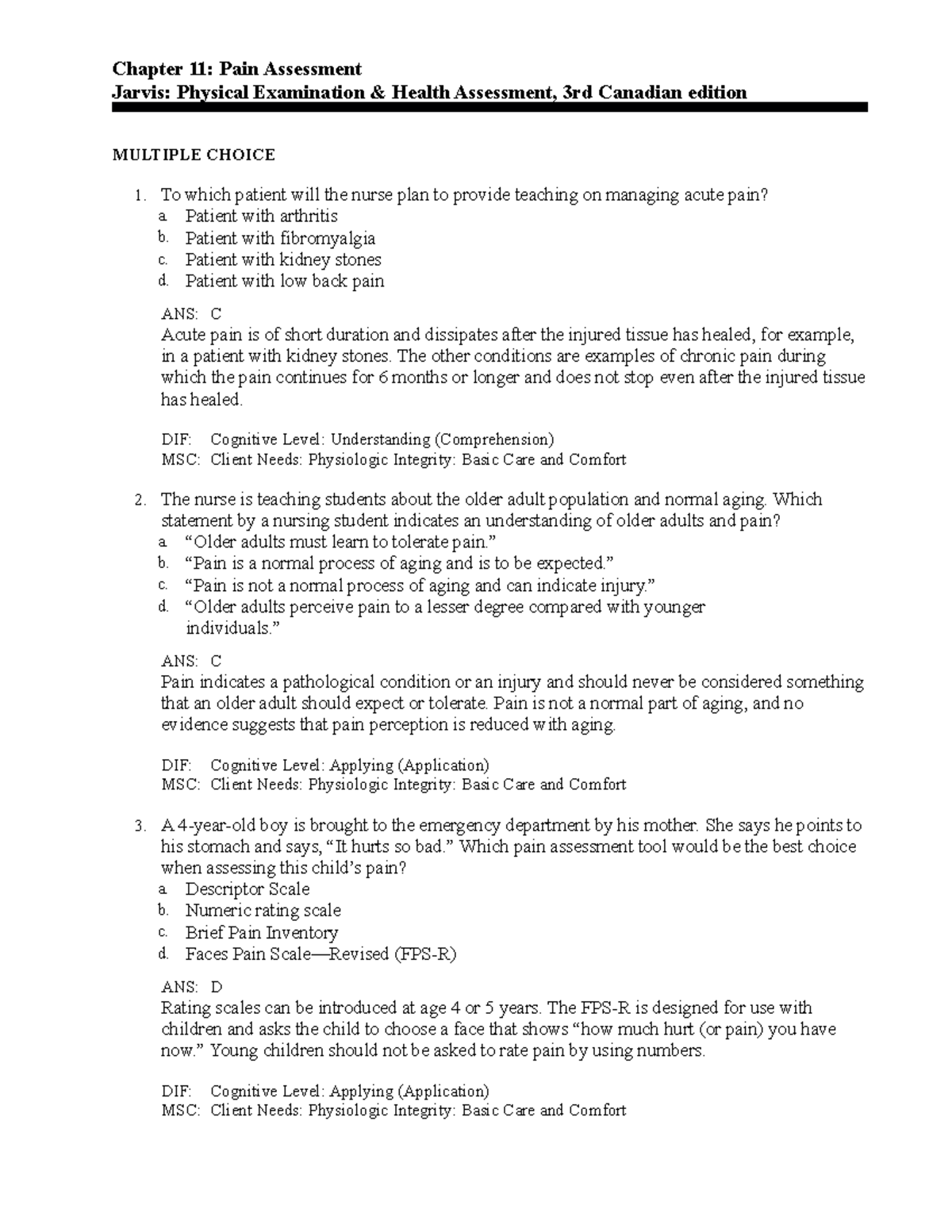 Chapter 11 - Good Practice Material - Chapter 11: Pain Assessment ...