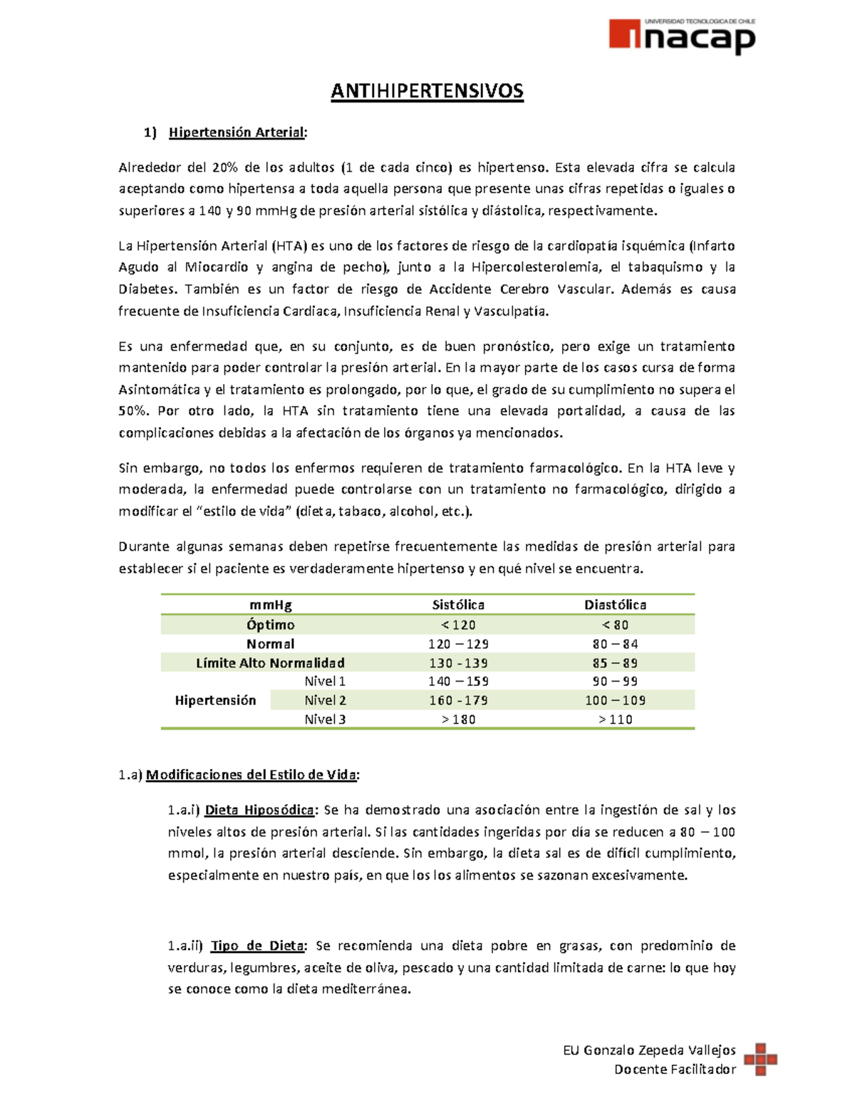 Modificaciones del estilo de vida hipertensión