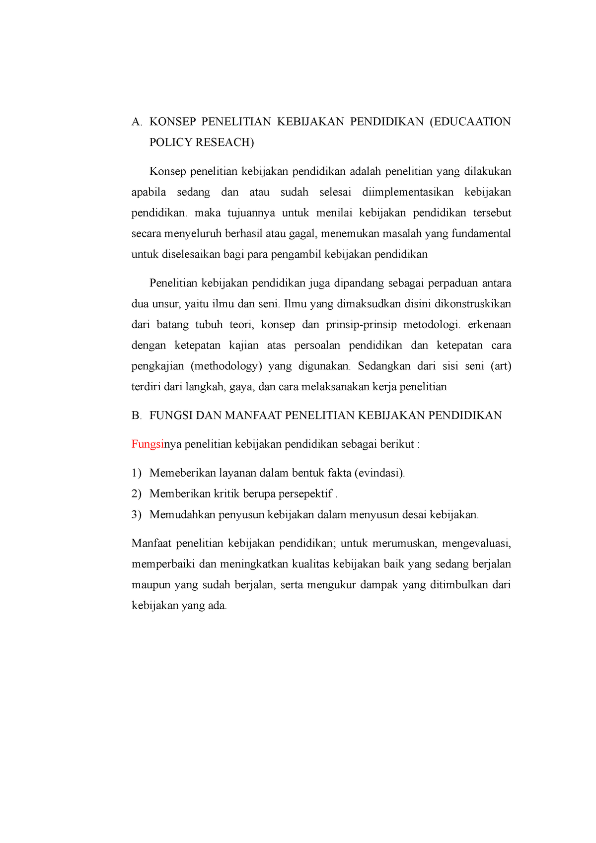 BAB 7 Kebijakan Pendidikan - A. KONSEP PENELITIAN KEBIJAKAN PENDIDIKAN ...