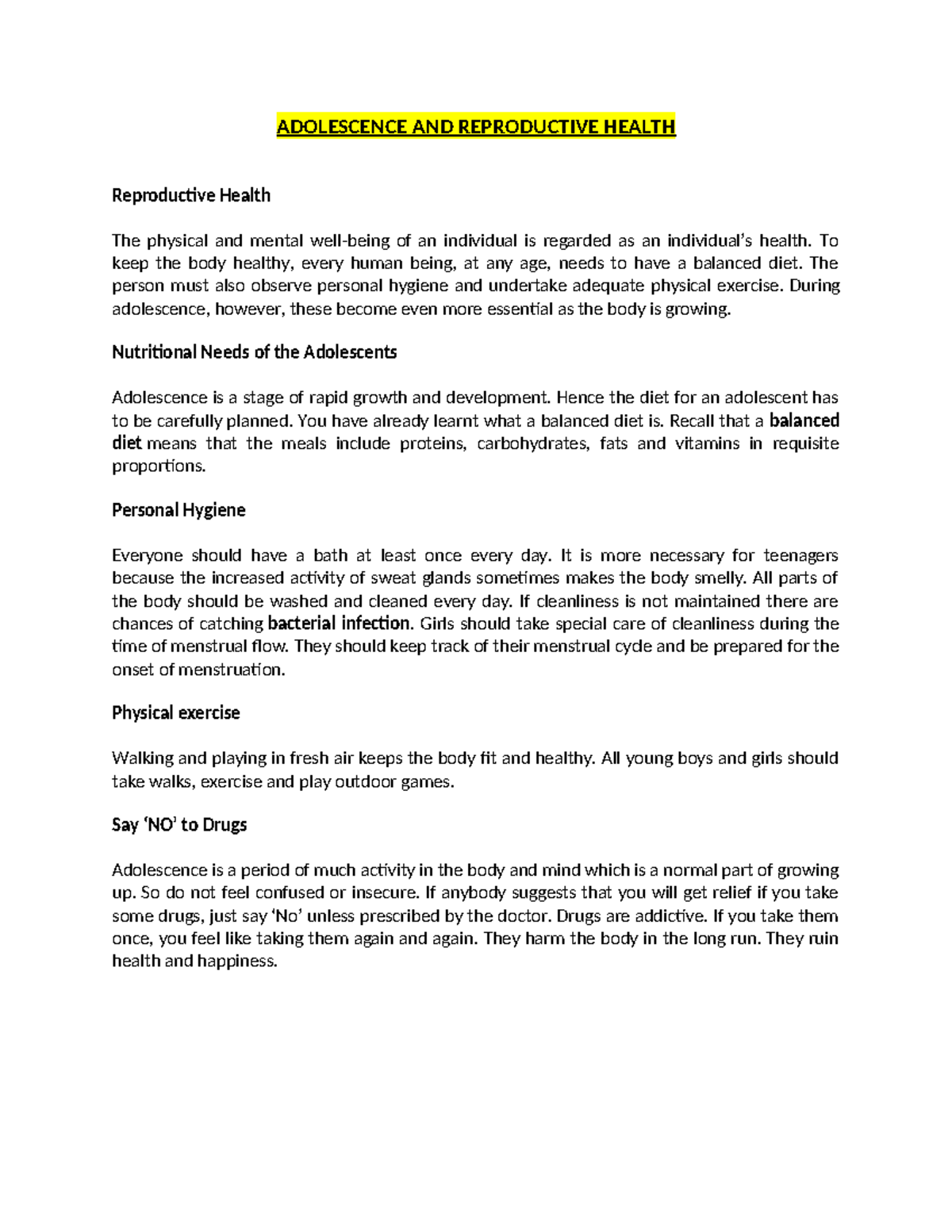 Adolescence AND Reproductive Health - ADOLESCENCE AND REPRODUCTIVE ...