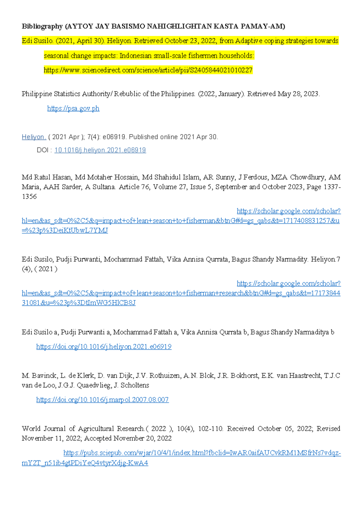 TASK NI Angel 2 - Bibliography (AYTOY JAY BASISMO NAHIGHLIGHTAN KASTA ...