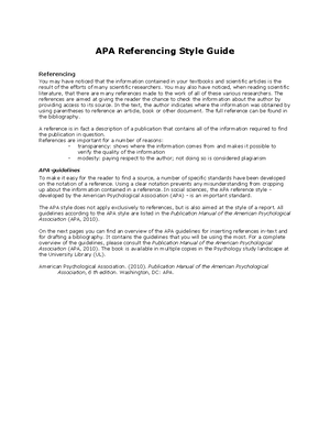 APA Referencing Style Guide - StudeerSnel