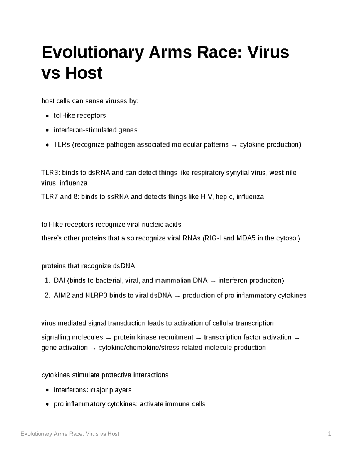 Evolutionary Arms Race Virus vs Host Evolutionary Arms Race Virus vs