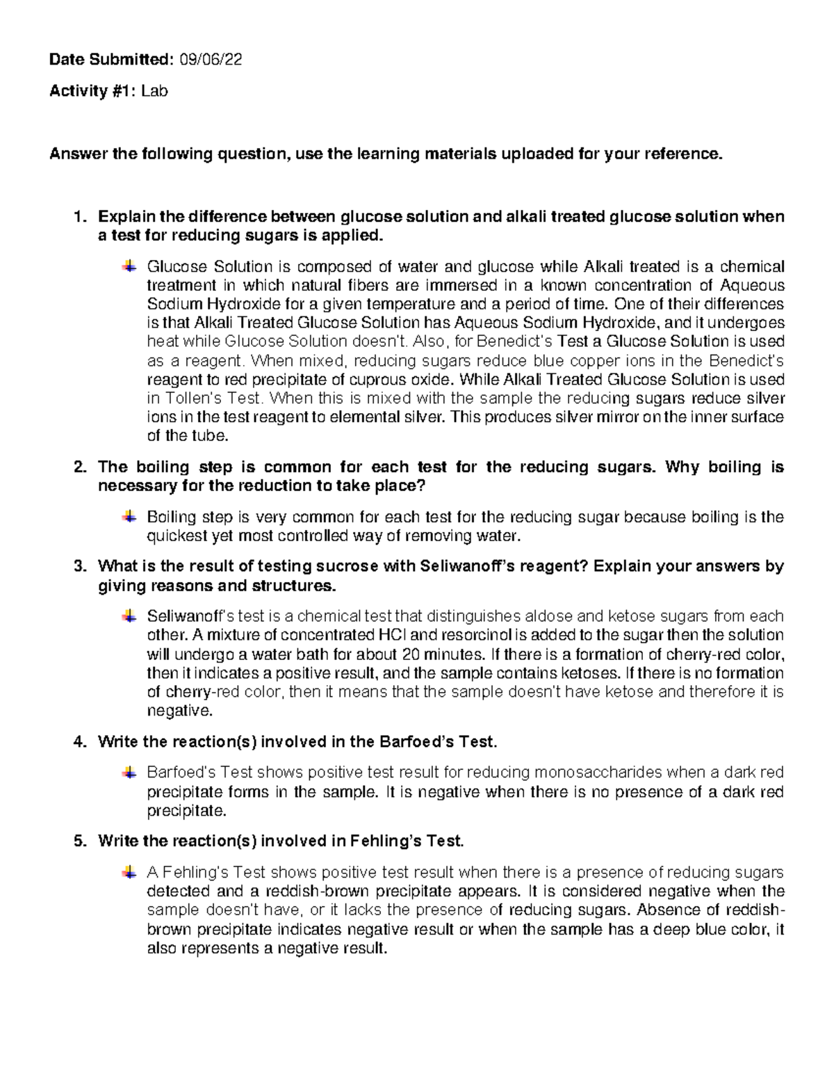 Biochem Activity 1 - olfu - Date Submitted: 09/06/ Activity #1: Lab ...