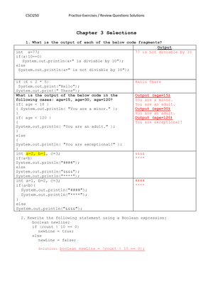 Assignment 3 - Java Programming Exercises And Solutions - 1 Lebanese ...