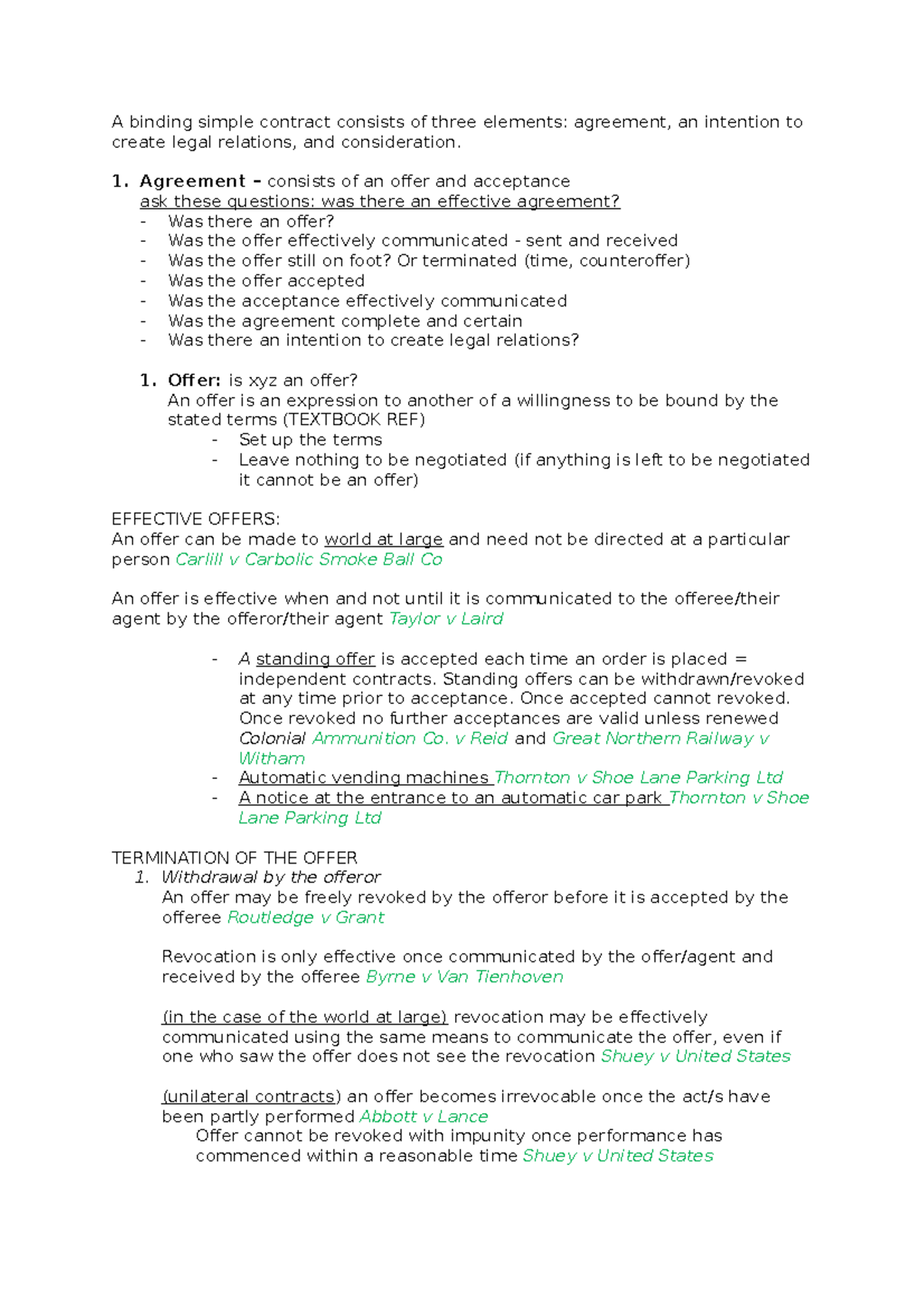 Llb202 Guide To Answer Exam Questions - A Binding Simple Contract ...