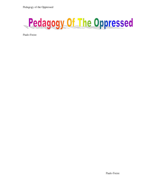 pedagogy of the oppressed pdf chapter 1