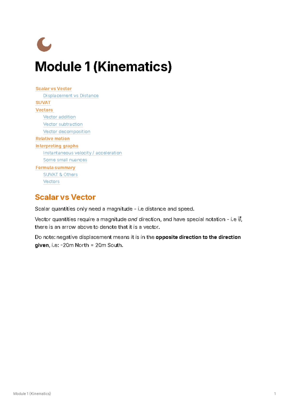 Module 1 (Kinematics) 64d0d3b2639d4f7e9d8870804 e8e7f88 - Module 1 ...