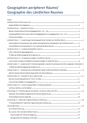 Periphere Räume - Zusammenfassung des Moduls vom Wintersemester 2019/ ...
