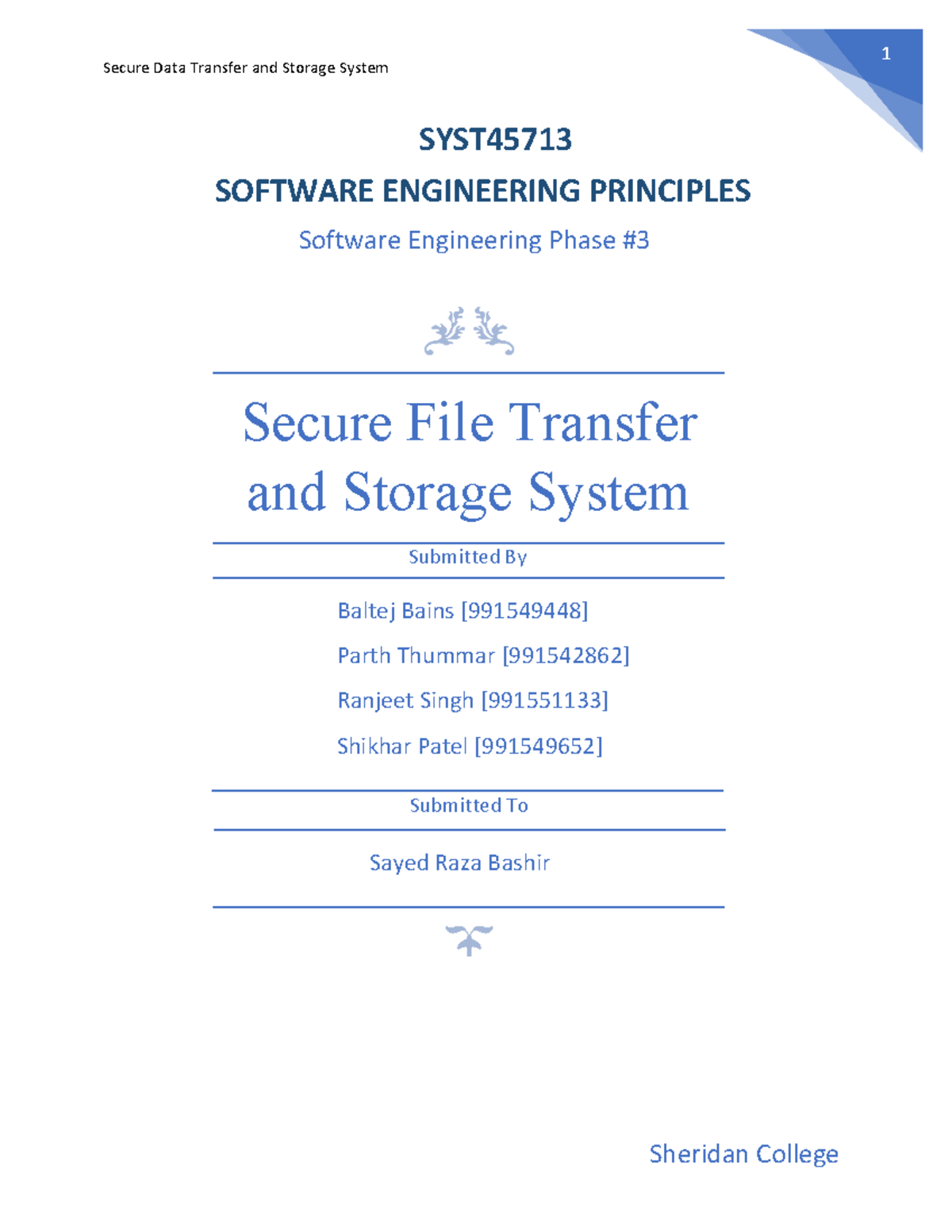 Soft Eng Phase 3 - SYST SOFTWARE ENGINEERING PRINCIPLES Software ...