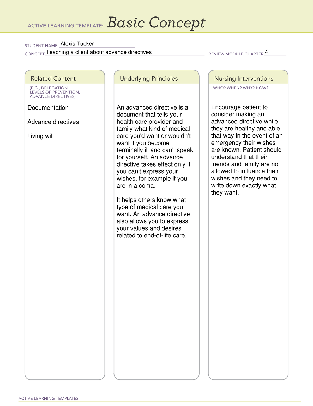 Active learning concept Basic Concept - IV THERAPY - NUR 2101 - ACTIVE ...