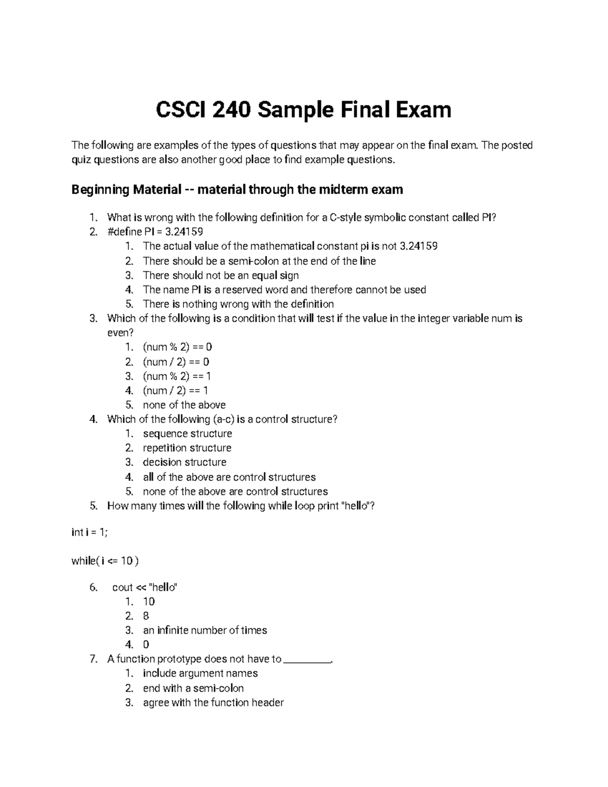 sample-c-final-csci-240-sample-final-exam-the-following-are