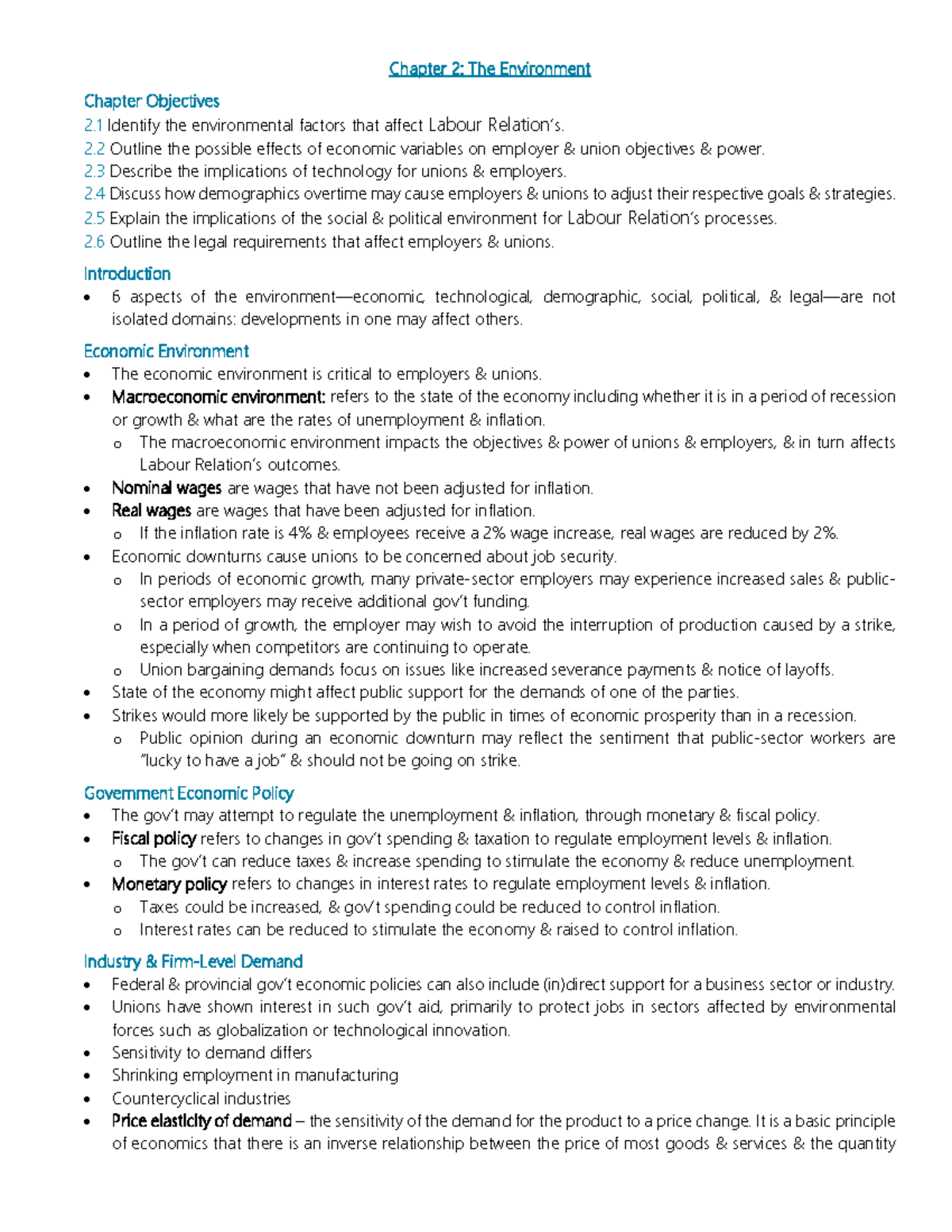 3760 Chapter 2 Notes - BLAW 3760 - Douglascollege - StuDocu