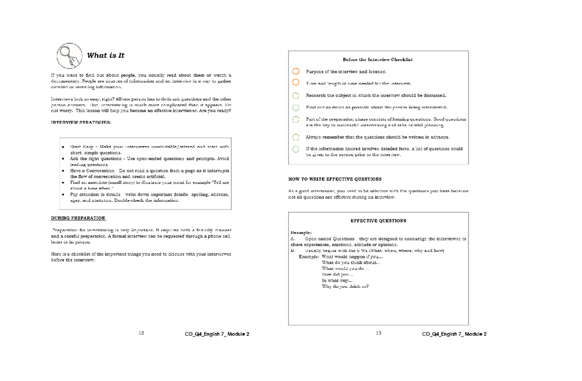 7 - interview lesson - BSED English - Studocu