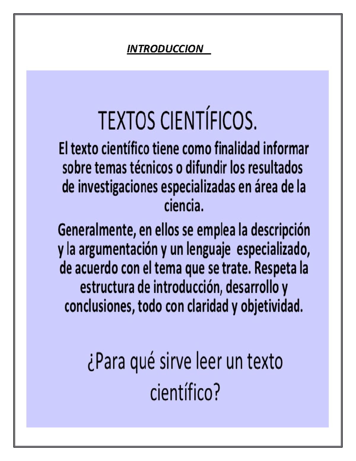 Literatura Introduccion Conclusiones Texto Cient Fico Los Textos