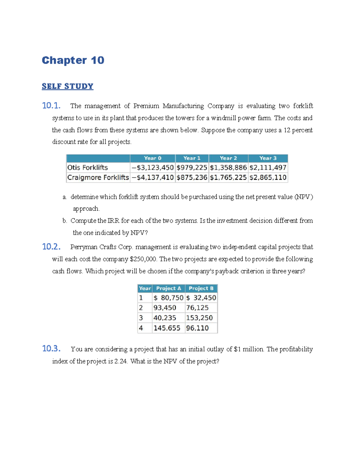 Practise chapter 10+11 - Chapter 10 SELF STUDY 10. The management of ...