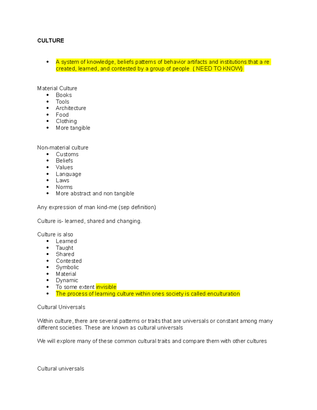 Cultural Anthropology- Chapter 2 - CULTURE A system of knowledge ...