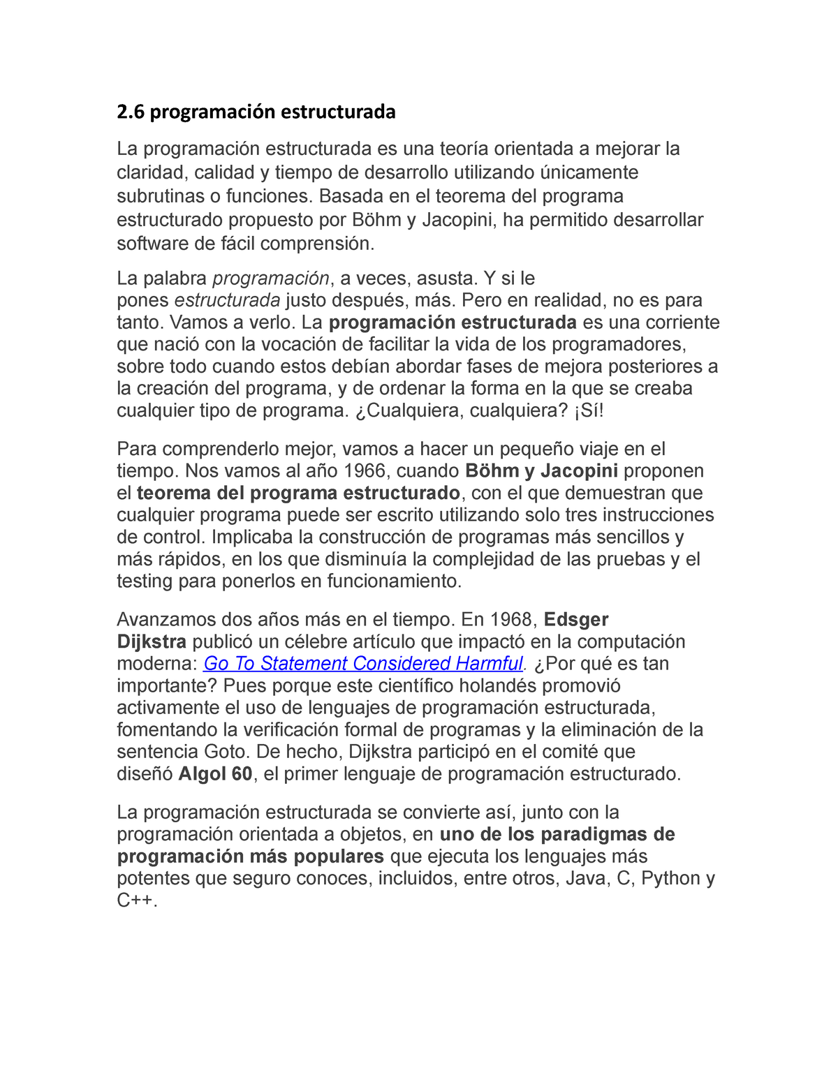2.6 Y 2 - Ayudaaaaa - 2 Programación Estructurada La Programación ...