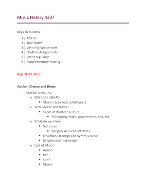 MUSI 4307 Exam 3 Notes - MUSI 4307 Exam 3 Notes Developments In ...