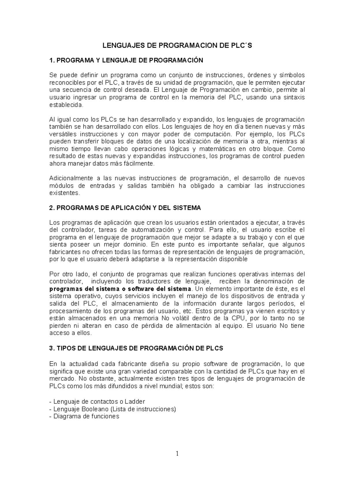 Lenguajes DE Programacion DE PLC - LENGUAJES DE PROGRAMACION DE PLC ́S ...