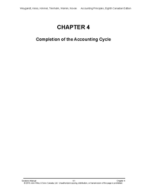 Ch 4 Textbook Solutions - CHAPTER 4 Completion of the Accounting Cycle ...