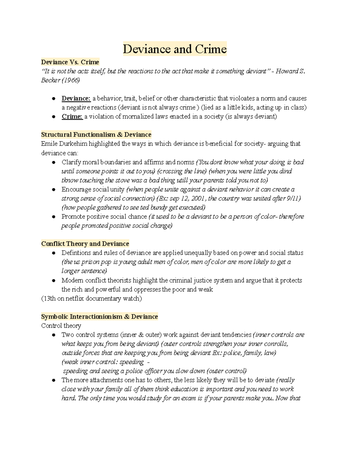 Deviance and Crime - Elle rickman - Deviance and Crime Deviance Vs. Crime