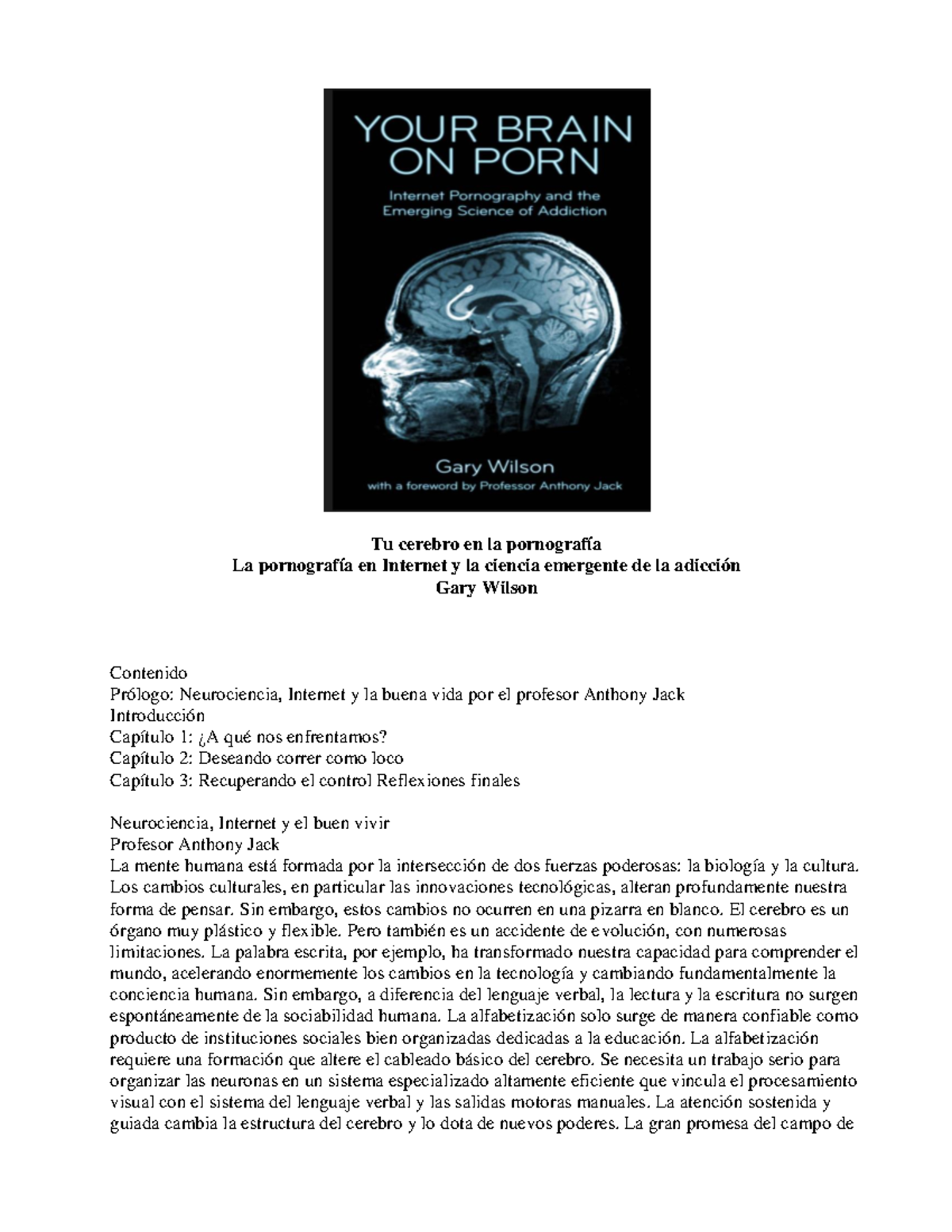 518652010 Gary Wilson Tu Cerebro en La Pornografia - Tu cerebro en la  pornografía La pornografía en - Studocu