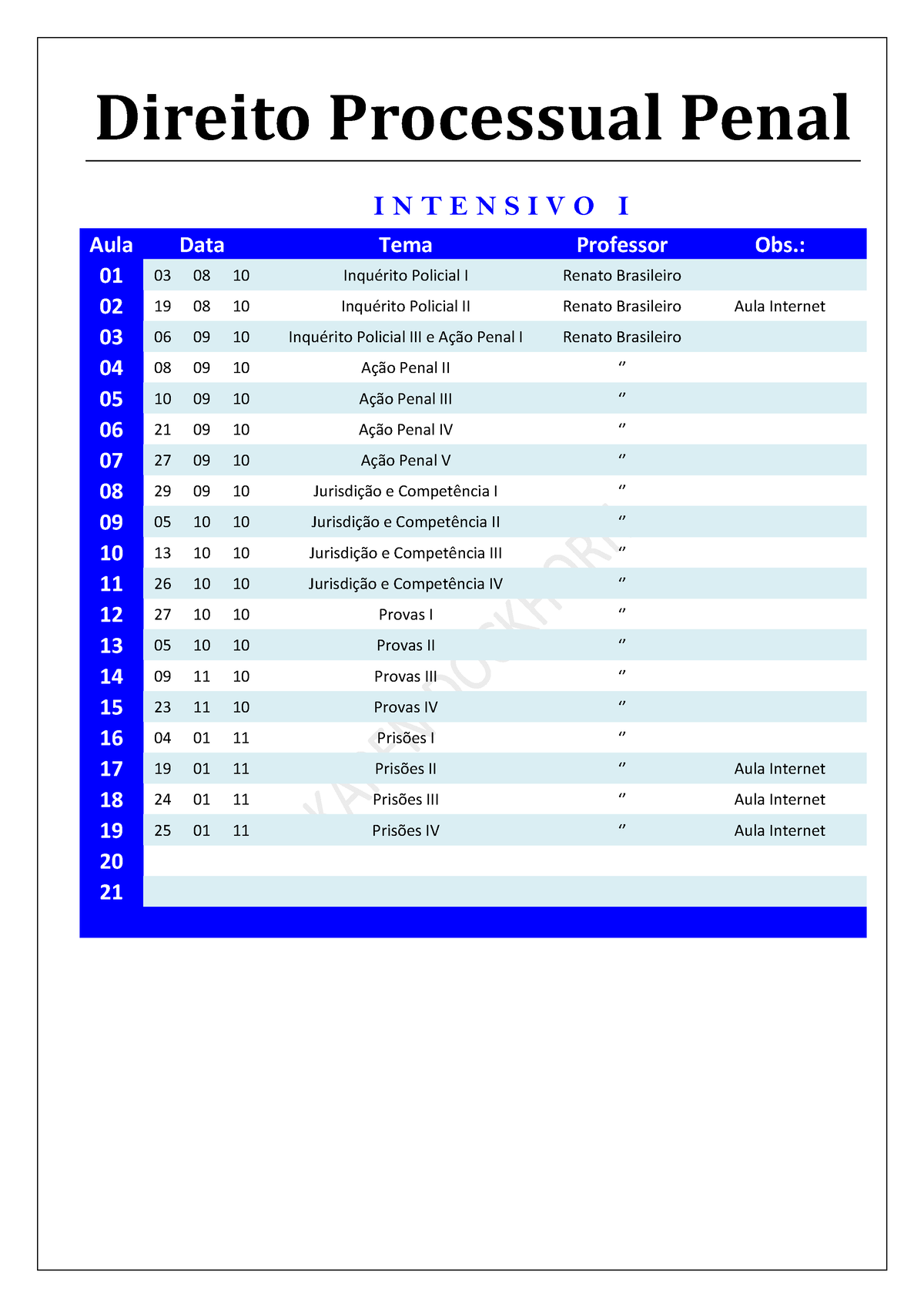 Direito Processual Penal - Intensivo I 2010 - Direito Processual Penal ...