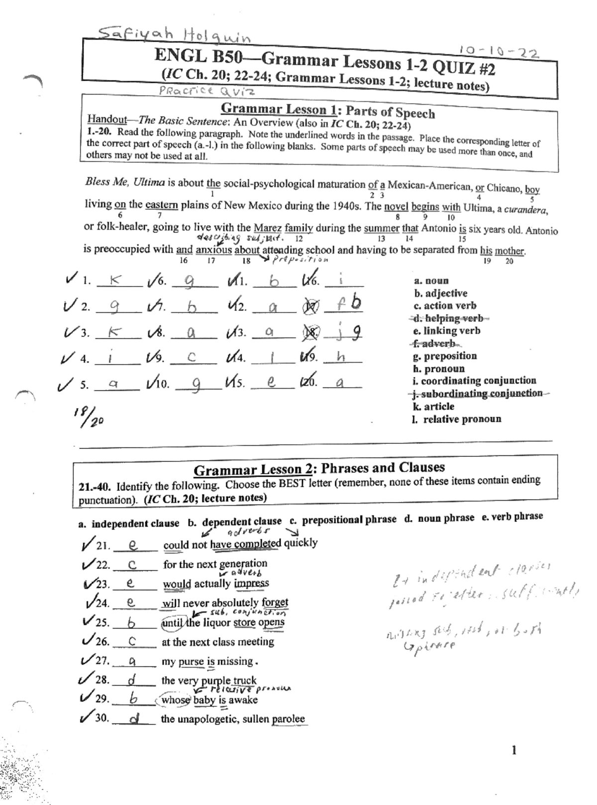 Grammar Lessons 1 And 2 Quiz - ENGL B1A - Studocu