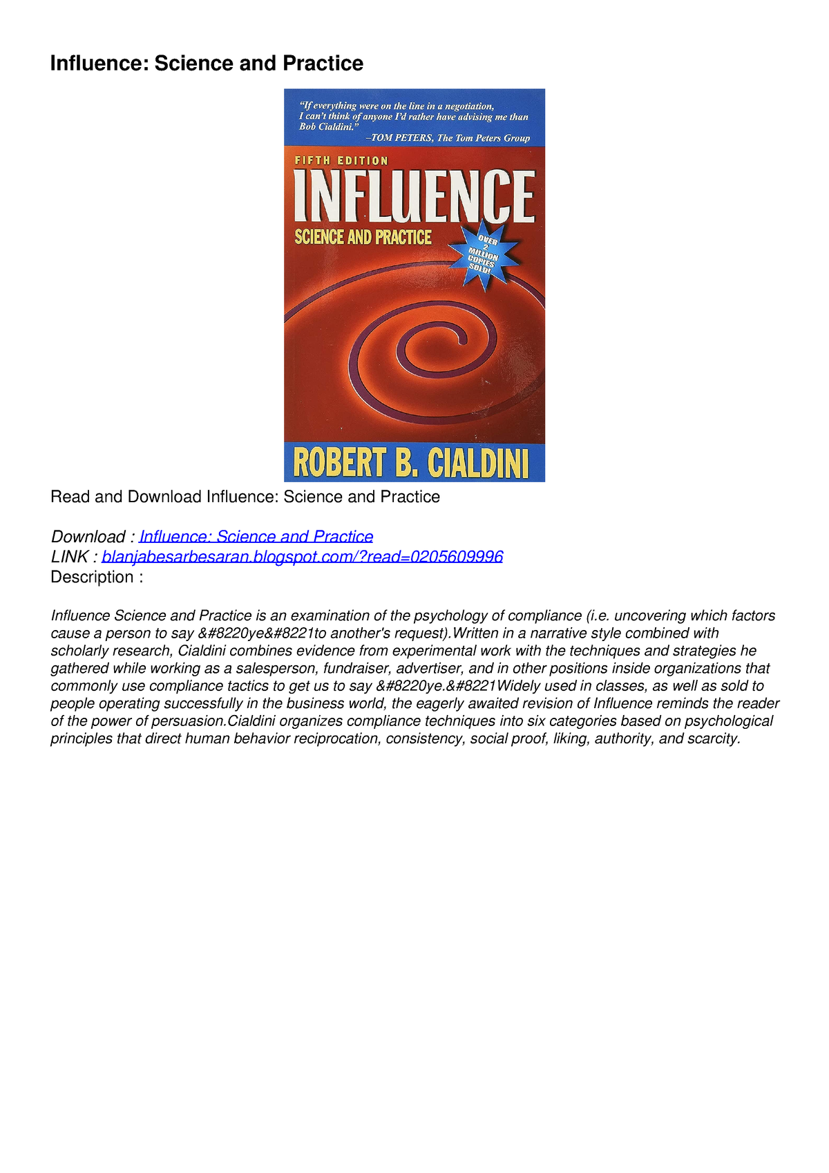 PDF/READ Influence: Science And Practice Full - Influence: Science And ...