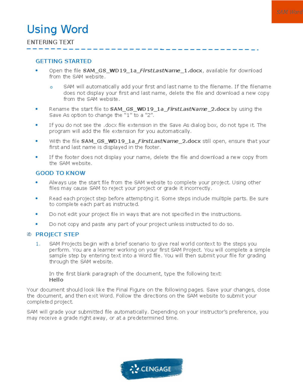 instructions-sam-wd19-gs-1a-using-word-entering-text-getting-started