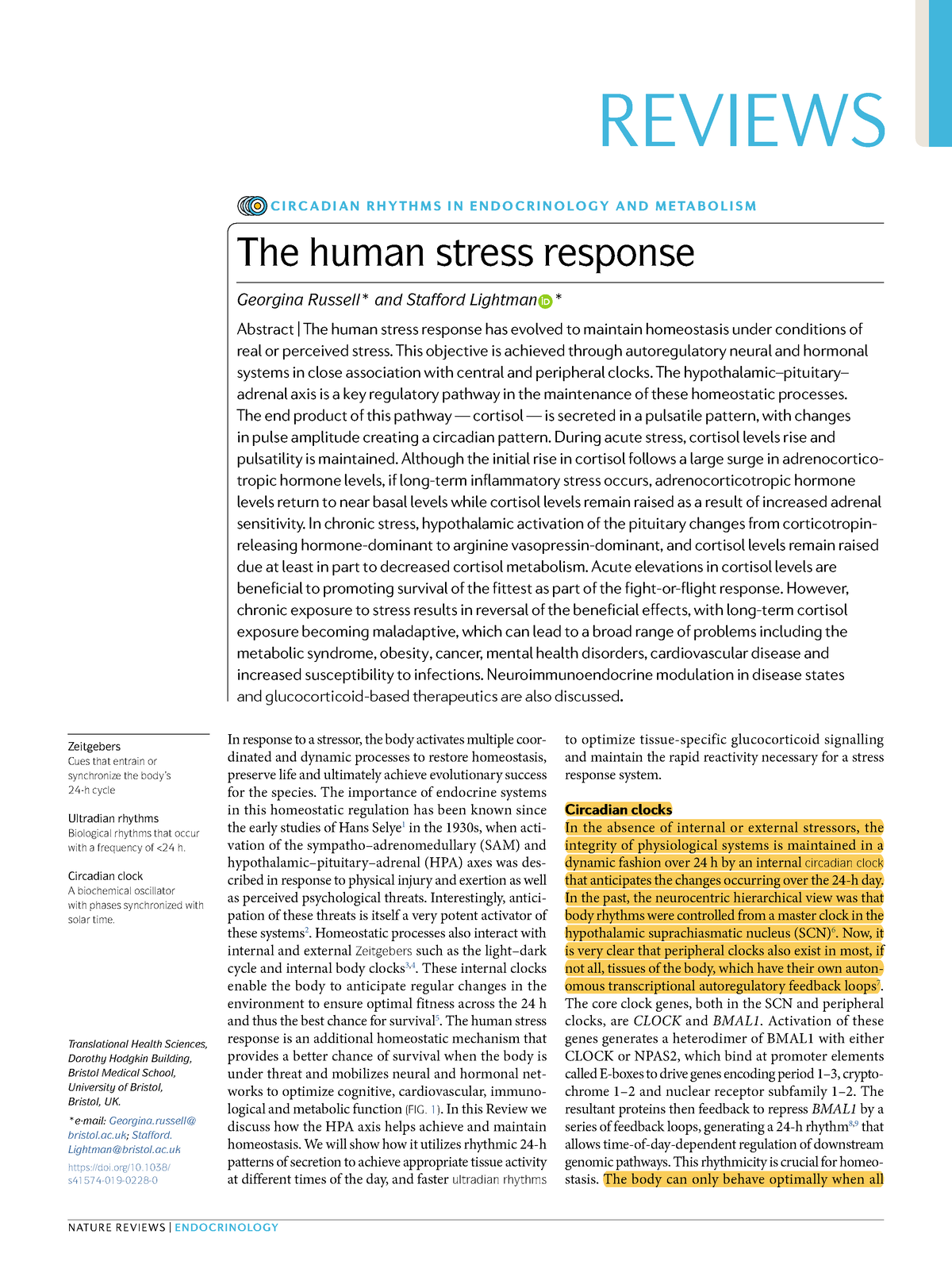 S12 The Human Stress Response - In Response To A Stressor, The Body ...